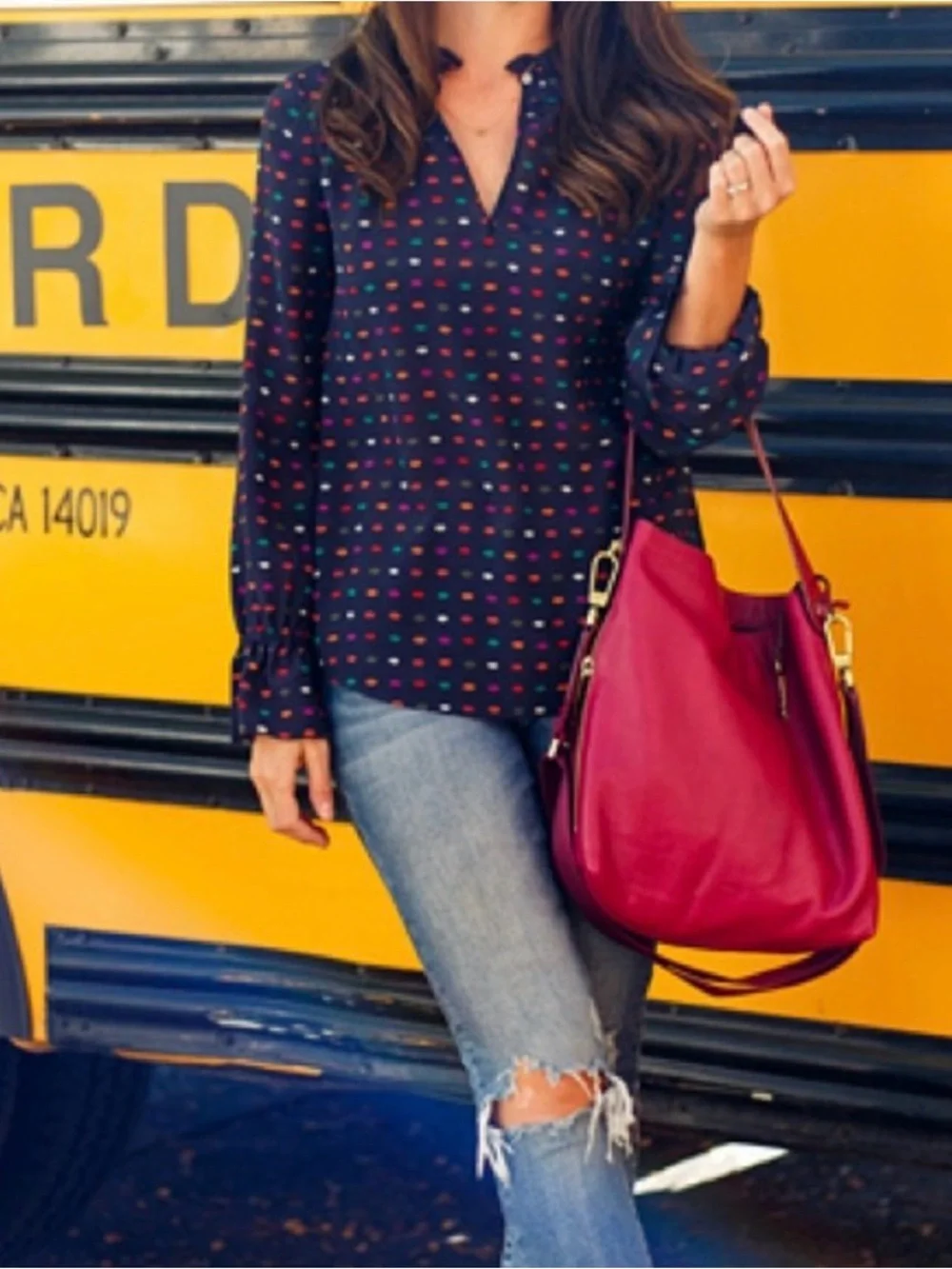 J Crew 100% Silk Ruffle Neck Blouse in Kissy Lips Print, Women’s size 0